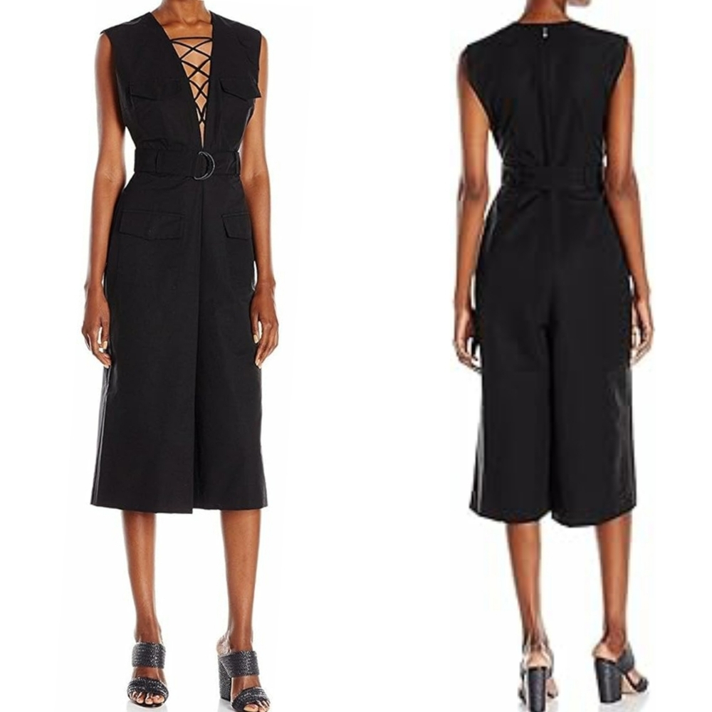 Kendall + Kylie | Sleeveless Lace-up Denim Jumpsuit